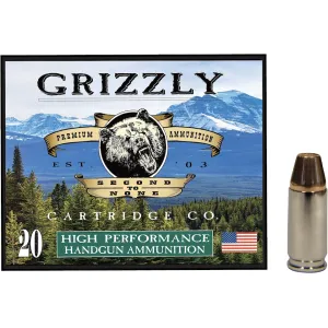 Grizzly Cartridge Match Grade 9mm Luger +P Ammo 124 Grain Full Metal Jacket Box of 50