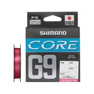 Shimano Core G9 Braided Fishing Line 10lb 165yd Pink