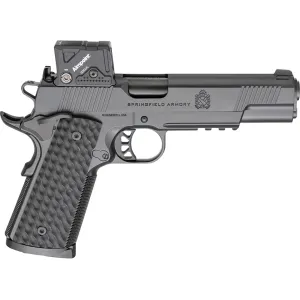 Springfield Armory 1911 TRP 45 ACP Pistol 5" Barrel 8+1 Round Cerakote Black Slide Black Grip Black Frame Aimpoint COA Red Dot
