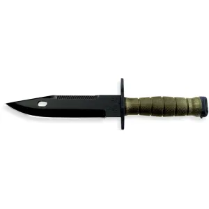 Ontario Mil-Spec M9 Bayonet 7" Clip Point 420 Black Stainless Steel Blade Nylon Handle Green