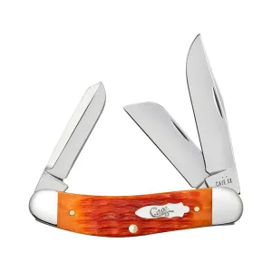 Case Sowbelly Pocket Knife 2.72" Clip Point, Sheepfoot, Spey Tru-Sharp Polished Blade Crandall Jigged Bone Handle Tequila Sunrise