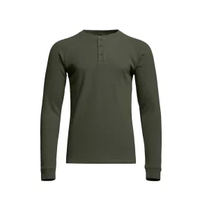 Sitka Gear Men's Waffle Long Sleeve Henley Shirt Cypress Green 2XL