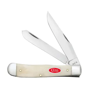 Case Trapper Pocket Knife 3.27" Clip Point, Spey Tru-Sharp Mirror Polished Blade Bone Handle Natural