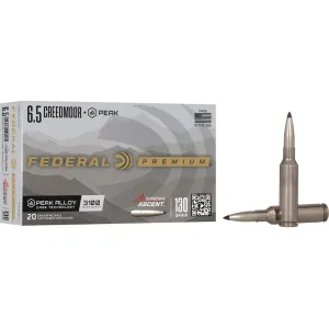 Federal Premium Terminal Ascent 6.5 Creedmoor +Peak Ammo 130 Grain Bonded Polymer Tip Box of 20