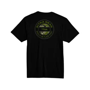 Sitka Gear Men's Hidden Optifade Short Sleeve Crew Neck T Shirt Black Cover XL