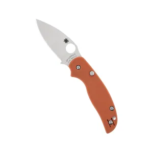 Spyderco Sage 6 Pocket Knife 3" Drop Point CPM-REX 121 Satin Blade G-10 Handle Burnt Orange