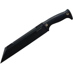 Cold Steel Zerscheider Fixed Blade Knife 10" Modified Wharncliffe AUS-10 Black PVD Blade Leather Handle Black