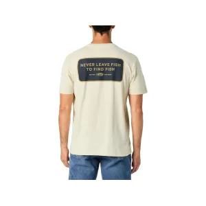 AFTCO Men's NLFTFF Short Sleeve Crew Neck T Shirt Vintage White Large