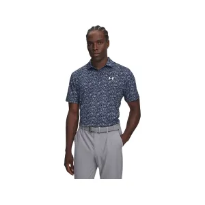 Under Armour Men's Matchplay Printed Short Sleeve Polo Academy/Opal Blue/White XL