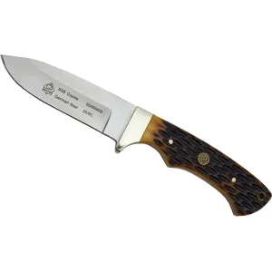 PUMA SGB Coyote Fixed Blade Knife 3.8" Drop Point 1.4116 Satin Blade Jigged Bone Handle Brown