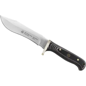 PUMA SGB Buffalo Hunter Fixed Blade Knife 5.7" Clip, Recurve 1.4116 Satin Blade G-10 Handle Black