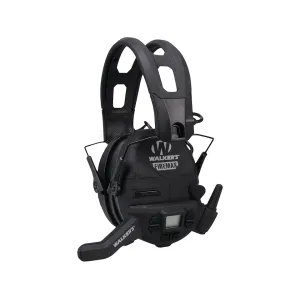 Walker's FireMax Rechargeable Electronic Ear Muffs Black with Walkie Talkie