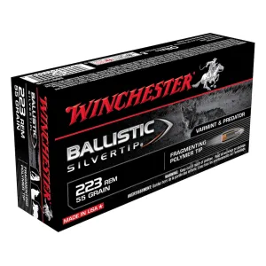 Winchester Varmint 223 Remington Ammo 55 Grain Winchester Ballistic Silvertip Polymer Tip Box of 20