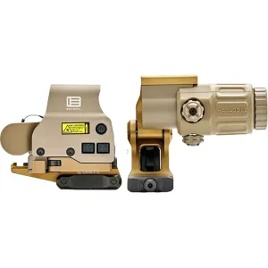 EOTech HHS Unity 1 EXPS3-0 Holographic Hybrid Sight II 68 MOA Circle with 1 MOA Dot Reticle with G33 3X Magnifier and Unity FAST FTC OMNI Mount Matte Tan
