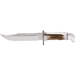Buck Knives 119 Special Elk Fixed Blade Knife 6" Clip Point 420HC Satin Blade Elk Handle Antler
