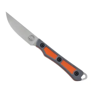 White River Knives Shoal Fixed Blade Knife 2.75" Drop Point CPM MagnaCut Satin Blade G-10 Handle Gray/Orange