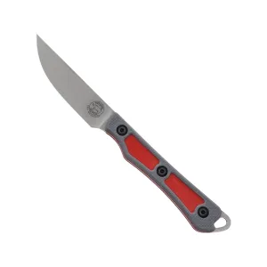 White River Knives Shoal Fixed Blade Knife 2.75" Drop Point CPM MagnaCut Satin Blade G-10 Handle Black/Red