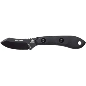 TOPS Knives River Rat Fixed Blade Knife 2.75" Modified Sheepsfoot 154CM Black Blade G-10 Handle Black