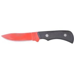 Knives of Alaska Classic Hunter Fixed Blade Knife 3.75" Drop Point CPM MagnaCut Red Cerakote Blade SureGrip Handle Black