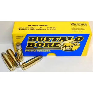 Buffalo Bore 458 Socom Ammo 500 Grain Flat Nose Box of 20