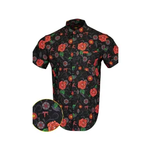 Retro Rifle Men's Fiesta Short Sleeve Shirt Red Medium
