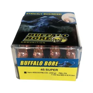 Buffalo Bore 45 Super Ammo 230 Grain Full Metal Jacket Box of 20