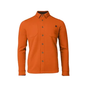 First Lite Men's Rugged Wool Field Long Sleeve Shirt Hunter Orange Medium