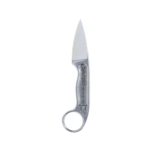 KA-BAR Elishewitz Pocket Tool (EPT) Fixed Blade Knife 2.5" Drop Point 425 Stainless Blade Stainless Steel Handle Silver