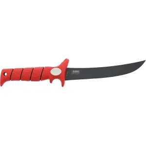 Bubba 8" Flex Fillet Knife 8" Fillet Stainless Steel Gray Ti-Nitride Blade Rubber Handle Red