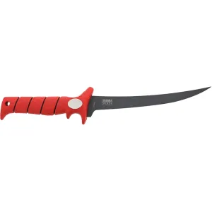 Bubba Tapered Flex Fillet Knife 8" Fillet Stainless Steel Gray Ti-Nitride Blade Rubber Handle Red