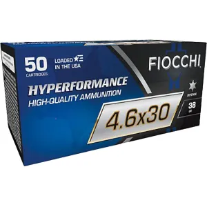 Fiocchi Hyperformance Defense 4.6x30mm HK Ammo 38 Grain Polymer Tip Box of 50