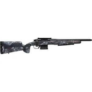 Horizon Firearms Vandal Bloodline Bolt Action Rifle 450 Bushmaster 16.5" Fluted Black Threaded Barrel Black Frame Gray/Red Precision Stock