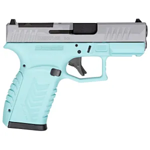 Derya DY9Z 9mm Luger Pistol 3.5" Barrel 15+1 Round Silver Slide Robin Egg Blue Grip Robin Egg Blue Frame