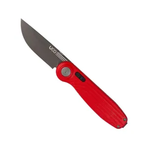 UCO Hannegan Pocket Knife 3" Straightback Nitro-V Gray Ti-Nitride Blade G-10 Handle Red Lava