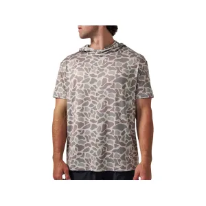 Burlebo Men's Performance Short Sleeve Hoodie Classic Deer Camo XL