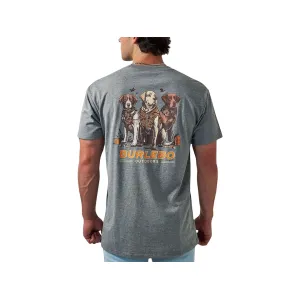 Burlebo Men's Camo Duck Dogs Short Sleeve Crew Neck T Shirt Dark Heather Gray Medium