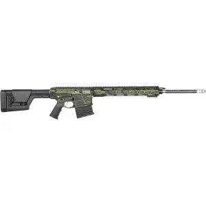 Nemo Arms Omen Recon Watchman Semi Automatic Rifle 300 Winchester Magnum 24" Carbon Fiber Threaded Barrel Green and Black Frame Black Pistol Grip
