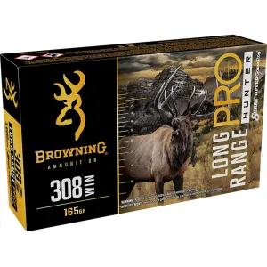 Browning Long Range Pro Hunter 308 Winchester Ammo 165 Grain Sierra Tipped GameKing Polymer Tip Box of 20