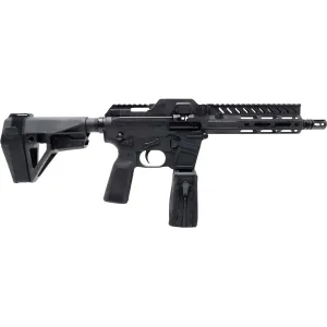 Freedom Ordnance FM9D Belt Fed 9mm Luger Pistol 8.25" Threaded Barrel 33+1 Round Black Pistol Brace