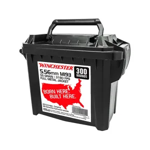 Winchester M193 5.56x45mm NATO Ammo 55 Grain Full Metal Jacket Case of 900 (3 Ammo Cans of 300)