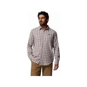 Columbia Men's Cornell Woods Flannel Shirt Dark Stone Cozy Check Large