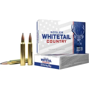 Nosler Whitetail Country 300 Winchester Magnum Ammo 180 Grain Solid Base Jacketed Soft Point Box of 20