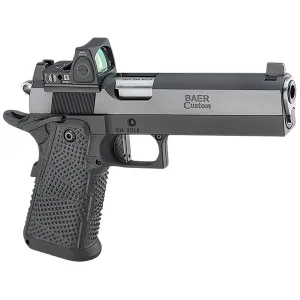 Les Baer Custom 1911 HiCap 9mm Luger Pistol 5" Barrel 19+1 Round Blued Slide Black Grip Black Frame Trijicon RMR