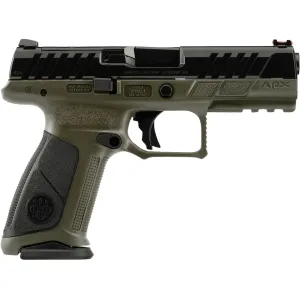 Beretta APX-A1 9mm Luger Pistol 4.25" Barrel 10+1 Round Olive Drab Slide Black Grip Olive Drab Frame