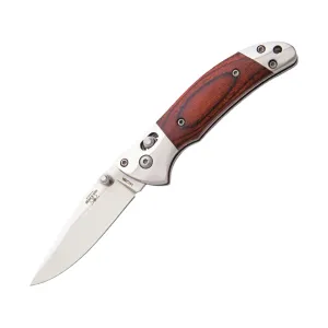 Bear & Son 5S08 Pocket Knife 3.5" Clip Point Sandvik 14C28N Satin Blade Rosewood Handle