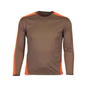 Gamehide Men's High Performance Long Sleeve Crew Neck T Shirt Tan/Orange Medium