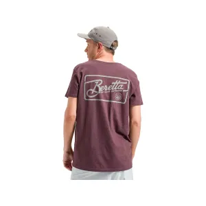 Beretta Men's Retro Patch Short Sleeve Crew Neck T Shirt Bordeaux Medium