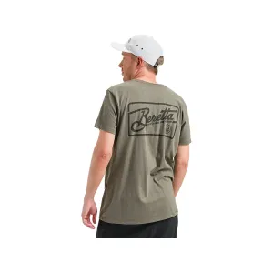 Beretta Men's Retro Patch Short Sleeve Crew Neck T Shirt Sage Green Large
