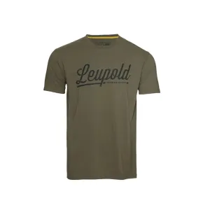 Leupold Men's Script Line Short Sleeve Crew Neck T Shirt Light Olive Large