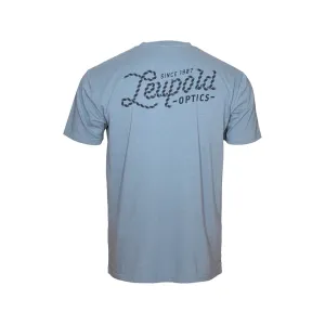 Leupold Men's Optics Rope Script Short Sleeve Crew Neck T Shirt Light Blue Heather Large